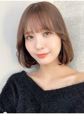 ミニウルフレイヤーカット顔周り前髪韓国ミディアムボブ/池袋