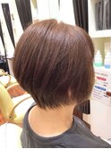 奥行きショート＊ハンサムショート＊マロンベージュ白髪ぼかし