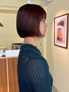 ロジェ(loje) ボブカット/インナーカラー/アプリコットオレンジ