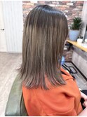 バレイヤージュグラデーション ブリーチ ダブルカラー白髪ぼかし