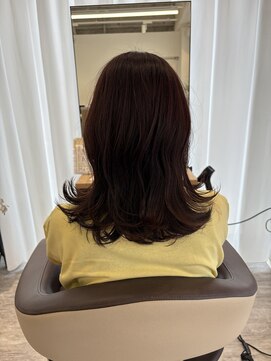 ウイ バイ ファースト 北四番丁店(u'i by first) 秋カラーピンクパープル×コテ巻きスタイル