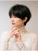 マッシュショート ダークアッシュ 似合わせカット