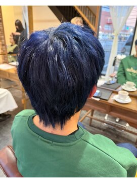 セットアップ 倉敷中庄店(SET-UP) ダブルカラー×ネイビーブルー(似合わせカット)