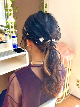 ジェミータ 横浜 ゆるふわローポニー【横浜/ヘアセット/着付け/ヘアメイク】