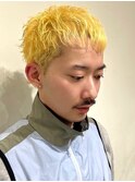 ブリーチカラー ベリーショート イエロー ニュアンスパーマ