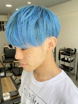 サニー 西中島店(sunny.) 水色カラー×マッシュ