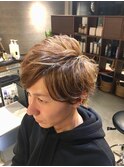 束感UPメンズハイライトカラー