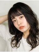 ブリーチなし/透明感溢れる/大人かわいいふんわりうざバング