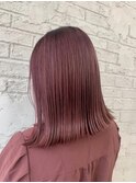 ピラミンゴカシスピンクハイトーン切りっぱなしボブ2149