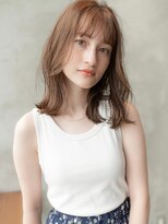 くびれヘア/シースルーバング/ヌーディーカラーi韓国風/小顔ヘア