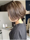 ハイライトカラー 脱白髪染め コントラスト