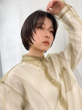 ミンクス渋谷スマートサロン(MINX shibuya smart salon) 切りっぱなしボブ美髪ピンクブラウンベリーショート