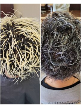 アットホームサロン 月 【メンズヘアー迷ったらコチラ】カット+ホワイトメッシュ¥13200