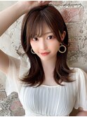 30代/40代/小顔ヘア/前髪/こなれミディ