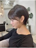 黒髪ショートボブハンサムショートマッシュショート垢抜け30代