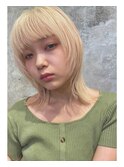 表参道/カットが上手い/ハイトーンカラー/金髪/ウルフレイヤーi3