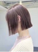 ボブ/ミニボブ/ピンク/ピンクベージュ/ブリーチなし/20代