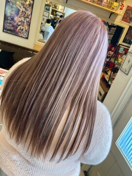 ヘア メイク ココ(hair make coco) ケアブリーチ×淡ラベンダー