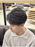 フェザーパーマ/ニュアンスパーマ/フェザー／センターパート