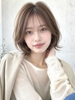 ノア 三宮店(NOA)&nbsp;【NOA】小顔レイヤーボブ外ハネ顔まわりレイヤー透明感ブラウン