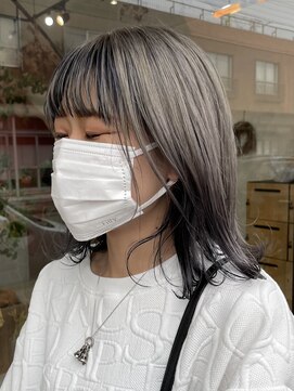 ノア(noa.) 『デザインカラー』シルバーグレー×ブラックインナーカラー