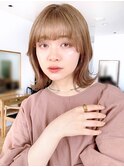Say.切りっぱなしボブミルクティーベージュ外はねボブくびれボブ