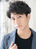 ゆるふわ巻き短髪パーマのアンニュイウェットスタイルh仙台