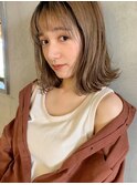 毛先ワンカール外ハネボブ/20代30代40代/顔周りカット/小顔