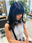 ブリーチあり!ブルー×ブラックのデザインカラー