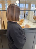 アンブレラカラー×切りっぱなしボブ