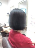 30代40代50代/シンプルボブ/内巻きボブ/黒髪スタイル