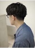 メンズフェード刈り上げセンターパートツイストスパイラルパーマ
