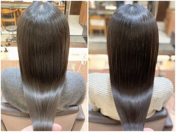 メグロ 相模大野(MEGURO)の写真/パサつき解消へ導く☆エイジング毛特有のうねりやパサつきも諦めない、理想のエイジング毛専用縮毛矯正♪