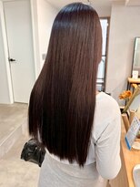 ミュラ(mulah)&nbsp;ラベンダーアッシュ暖色カラー＊艶髪ストレートロング/明大前