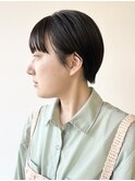 【松戸　松田】耳掛けショートカット黒髪マッシュショート