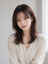 リリアーナ(LILIANA) 池袋 バタフライカット シースルーバング ボルドーブラウン