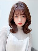 前髪パーマ/イメチェン/ラベンダーカラー/グレージュカラー