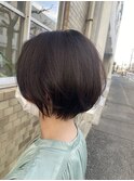 ショートボブ/センターパート/