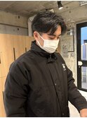 センターパートツーブロックメンズカット(表参道原宿)