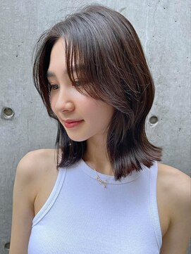 ロンドシェリ 仙台(Lond Cheri) 切りっぱなしボブ/髪質改善/美髪/オリーブベージュ韓国ヘア[仙台