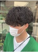 波巻きパーマツイストスパイラルパーママッシュメンズパーマ