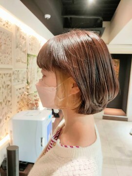 ヘアリゾート粋 ティガ 池袋店(tiga) ボブ/イヤリングカラー/ホワイトベージュ