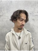 センター分け　サーフパーマ