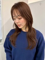 くびれレイヤーカットミディアムシースルーバング