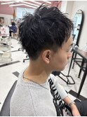 短髪のツイストパーマ　美由紀