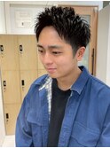 アップバングショート/スパイキーショート/ブルーブラック/黒髪