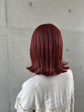 アチーブティルスマートサロン 豊川末広通店(achieve till Smart Salon) ツヤ髪レッドオレンジ赤髪暖色系派手髪 外ハネショートミディ