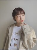 ミニボブ/ワイドバング/オレンジブラウン/ミニウルフ