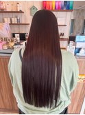 ピンクブラウンカラー似合わせカットロング