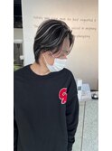 韓国マッシュセンターパートツーブロックメンズハイライトウルフ